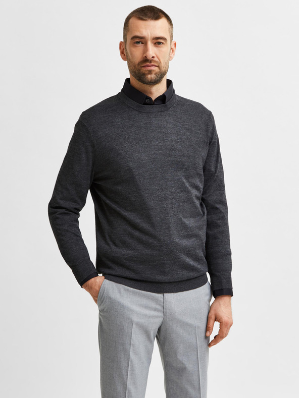 SELECTED Homme Town Pullover Grau