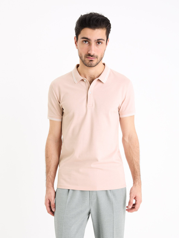 Celio Decolrayeb Polo T-Shirt Rosa