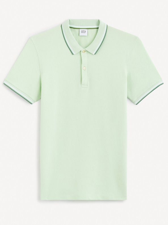 Celio Decolrayeb Polo T-Shirt Grün