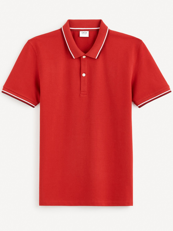 Celio Decolrayeb Polo T-Shirt Rot