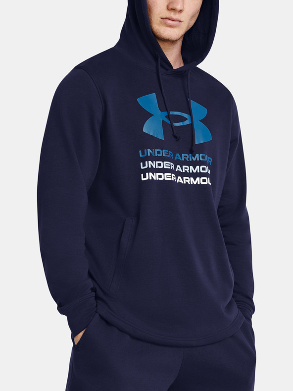 Under Armour UA Rival Terry Graphic Hood Sweatshirt Blau