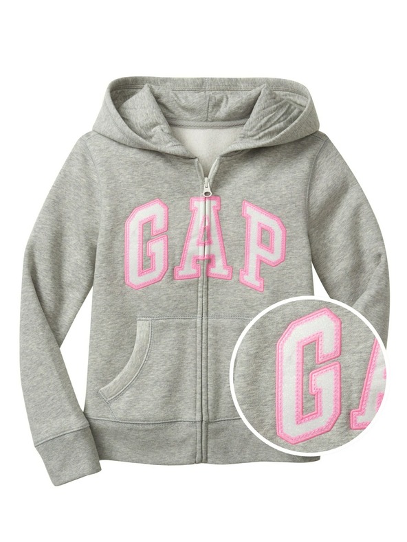 GAP Logo zip hoodie Sweatshirt Grau
