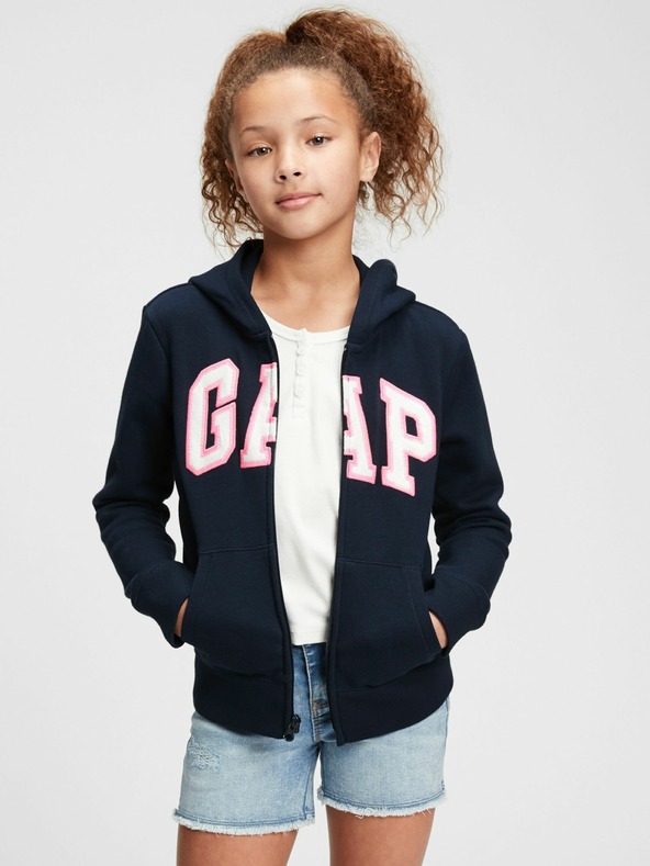 GAP Logo zip hoodie Sweatshirt Blau