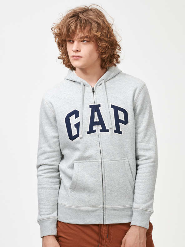 GAP Zip Logo Sweatshirt Grau