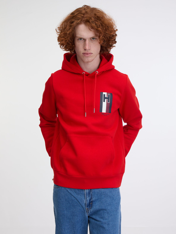 Tommy Hilfiger Emblem Hoodie Sweatshirt Rot