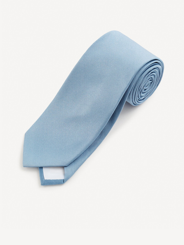 Celio Gitiesatin Krawatte Blau