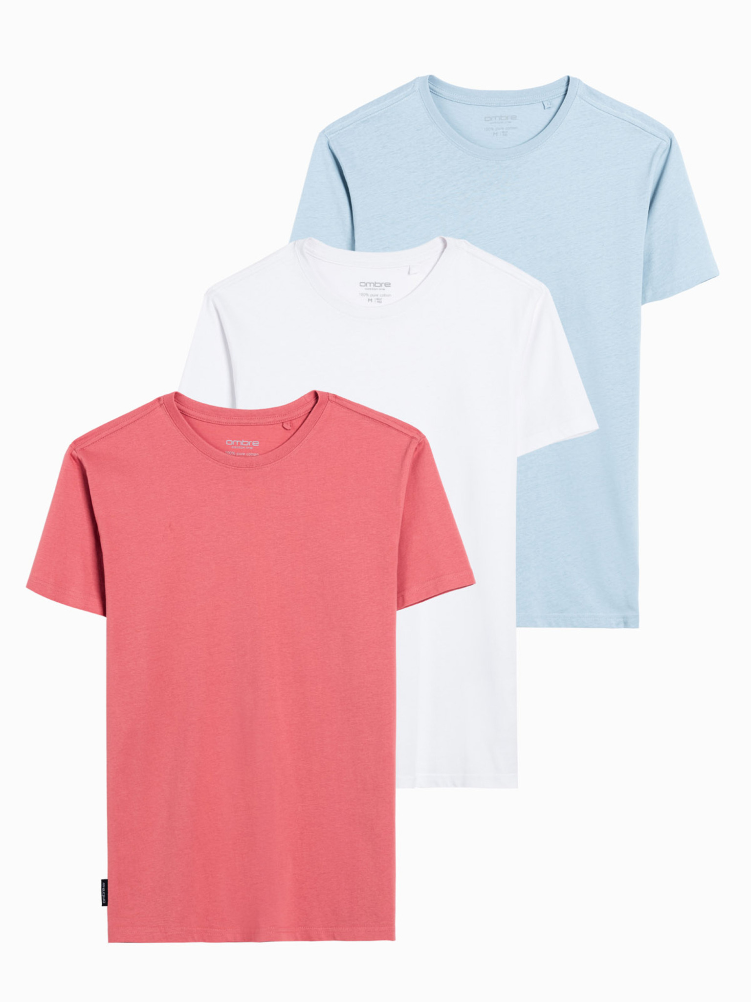 Ombre Clothing T-Shirt 3 Stk