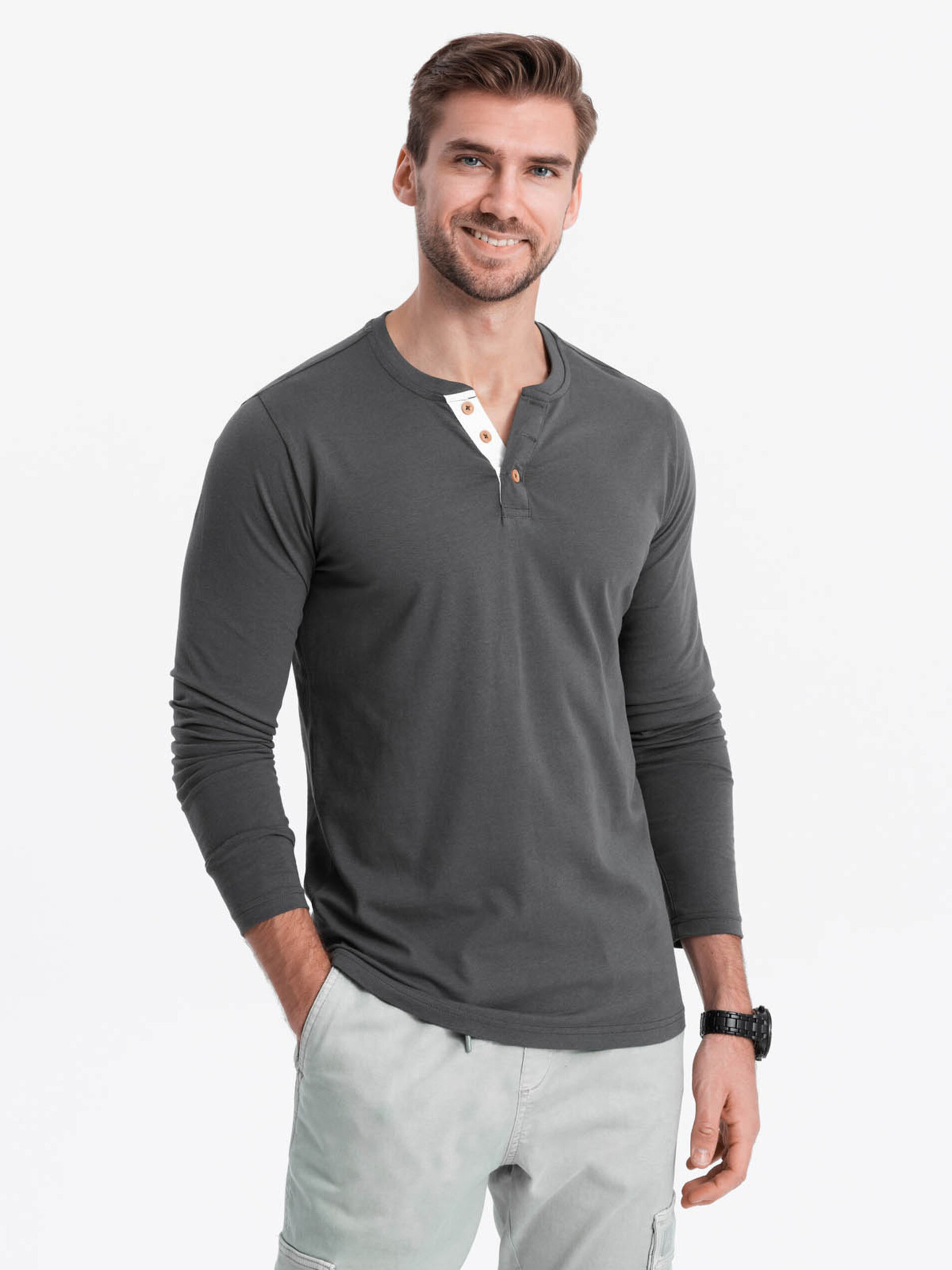 Ombre Clothing Henley T-Shirt