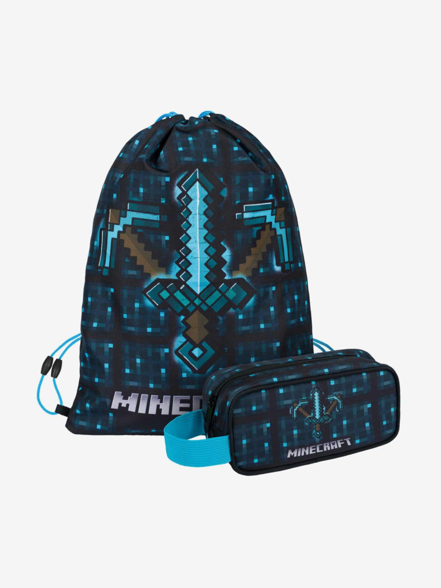 BAAGL Minecraft 2 Blue Axe and Sword Federtasche