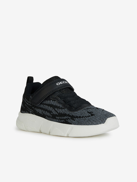Geox Graue und schwarze Jungen-Sneakers Geox Aril