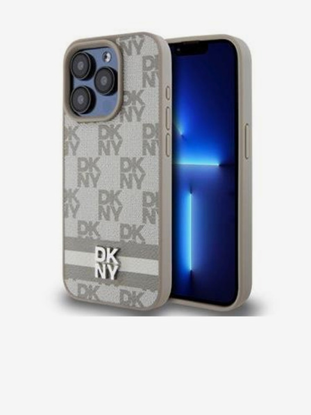 DKNY Rückseite aus PU-Leder mit Karomuster und Streifen für iPhone 12/12 Pro Beige DKNY