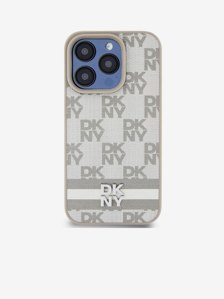 DKNY Rückseite aus PU-Leder mit Karomuster und Streifen für iPhone 12/12 Pro Beige DKNY