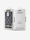 DKNY PU Leder Karomuster und Streifen Back Cover für iPhone 13 Pro Max Schwarz DKNY