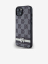 DKNY Schutzhülle aus PU-Leder mit Karomuster und Streifen für das iPhone 14 Schwarz DKNY