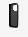DKNY PU Leder Wiederholungsmuster Stack Logo Magsafe Back Cover für iPhone 15 Pro Schwarz DKNY