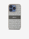 DKNY Rückseite für iPhone 15 Pro Beige DKNY PU-Leder mit tonalem Streifenmuster (Rapport)