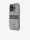 DKNY Rückseite für iPhone 15 Pro Beige DKNY PU-Leder mit tonalem Streifenmuster (Rapport)