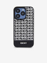DKNY PU Leather Repeat Pattern Bottom Stripe MagSafe Back Cover for iPhone 14 Pro Black DKNY