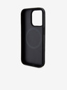 DKNY PU Leather Repeat Pattern Bottom Stripe MagSafe Back Cover for iPhone 14 Pro Black DKNY