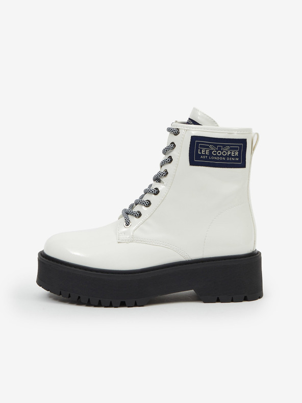 Lee Cooper Lee Cooper Weiße Damen Plateau-Stiefeletten