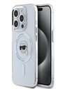 Karl Lagerfeld Karl Lagerfeld IML Karl Head Metallrahmen MagSafe Back Cover für iPhone 15 Pro Transparent