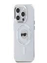 Karl Lagerfeld Karl Lagerfeld IML Karl Head Metallrahmen MagSafe Back Cover für iPhone 15 Pro Transparent