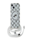 Karl Lagerfeld Karl Lagerfeld IML Monogram Crossbody K&CH Heads MagSafe Back Cover für iPhone 15 Transparent