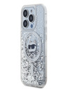 Karl Lagerfeld Karl Lagerfeld Liquid Glitter Choupette Head MagSafe Back Cover für iPhone 15 Pro Max Transparent