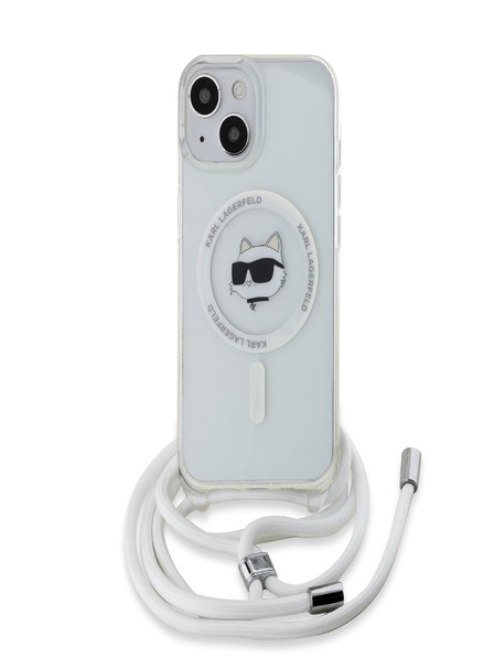 Karl Lagerfeld Karl Lagerfeld IML Crossbody Choupette Head Magsafe Back Cover für iPhone 15 Transparent