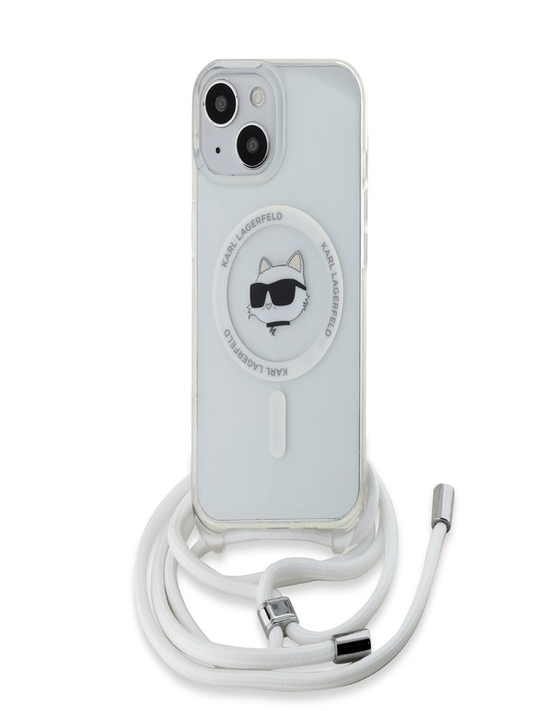 Karl Lagerfeld Karl Lagerfeld IML Crossbody Choupette Head Magsafe Back Cover für iPhone 15 Transparent