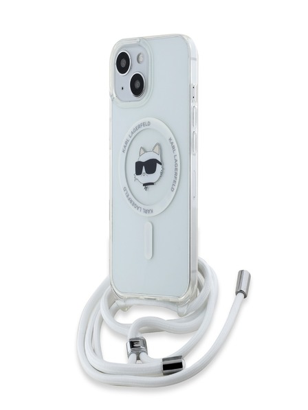 Karl Lagerfeld Karl Lagerfeld IML Crossbody Choupette Head Magsafe Back Cover für iPhone 15 Transparent