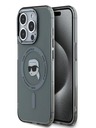 Karl Lagerfeld Karl Lagerfeld IML Karl Head Metallrahmen MagSafe Back Cover für iPhone 15 Pro Schwarz