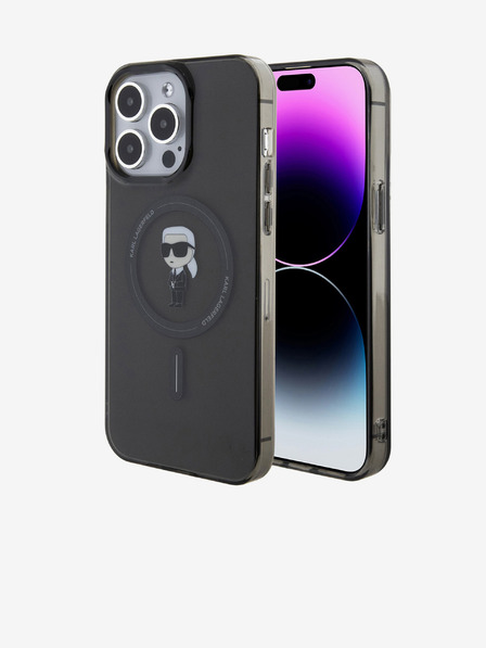 Karl Lagerfeld IML Ikonik MagSafe Back Cover für iPhone 15 Pro Max Schwarz Karl Lagerfeld