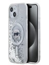 Karl Lagerfeld Karl Lagerfeld Liquid Glitter Karl Head Magsafe Back Cover für iPhone 15 Transparent