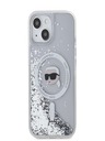 Karl Lagerfeld Karl Lagerfeld Liquid Glitter Karl Head Magsafe Back Cover für iPhone 15 Transparent