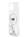 Karl Lagerfeld Karl Lagerfeld Liquid Glitter Karl Head Magsafe Back Cover für iPhone 15 Transparent