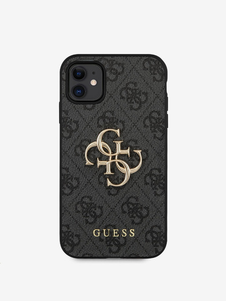 Guess Guess PU 4G Metall-Logo-Rückseite für iPhone 11 Grau