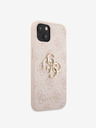 Guess PU 4G Metal Logo Zadní Kryt pro iPhone 13 Pink Handyhülle