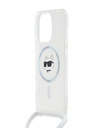 Karl Lagerfeld IML Crossbody Choupette Head MagSafe Back Cover für iPhone 15 Pro Max Transparent Karl Lagerfeld