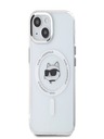 Karl Lagerfeld Karl Lagerfeld IML Choupette Head Metallrahmen MagSafe Back Cover für iPhone 15 Transparent