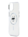 Karl Lagerfeld Karl Lagerfeld IML Choupette Head Metallrahmen MagSafe Back Cover für iPhone 15 Transparent