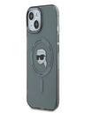 Karl Lagerfeld Karl Lagerfeld IML Karl Head Metallrahmen MagSafe Back Cover für iPhone 15 Schwarz