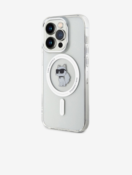 Karl Lagerfeld Karl Lagerfeld IML Choupette MagSafe Back Cover für iPhone 15 Pro Transparent