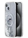Karl Lagerfeld Karl Lagerfeld Liquid Glitter Karl und Choupette Heads MagSafe Back Cover für iPhone 15 Transparent