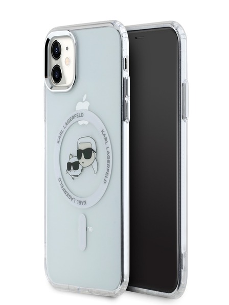 Karl Lagerfeld Karl Lagerfeld IML K&CH Heads Metallrahmen MagSafe Back Cover für iPhone 11 Transparent