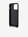 Karl Lagerfeld Saffiano Crossbody Strap Metall Karl und Choupette Back Cover für iPhone 15 Pro Max Schwarz Karl Lagerfeld