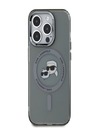 Karl Lagerfeld Karl Lagerfeld IML K&CH Heads Metallrahmen MagSafe Back Cover für iPhone 15 Pro Schwarz