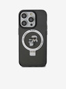 Karl Lagerfeld Ringstand Karl und Choupette MagSafe Back Cover für iPhone 15 Pro Schwarz Karl Lagerfeld