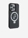 Karl Lagerfeld Ringstand Karl und Choupette MagSafe Back Cover für iPhone 15 Pro Schwarz Karl Lagerfeld