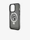 Karl Lagerfeld Ringstand Karl und Choupette MagSafe Back Cover für iPhone 15 Pro Schwarz Karl Lagerfeld